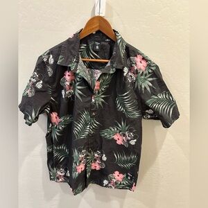 Disney x Neff Short Sleeve Button Up Mens Mickey Tropical Floral Large